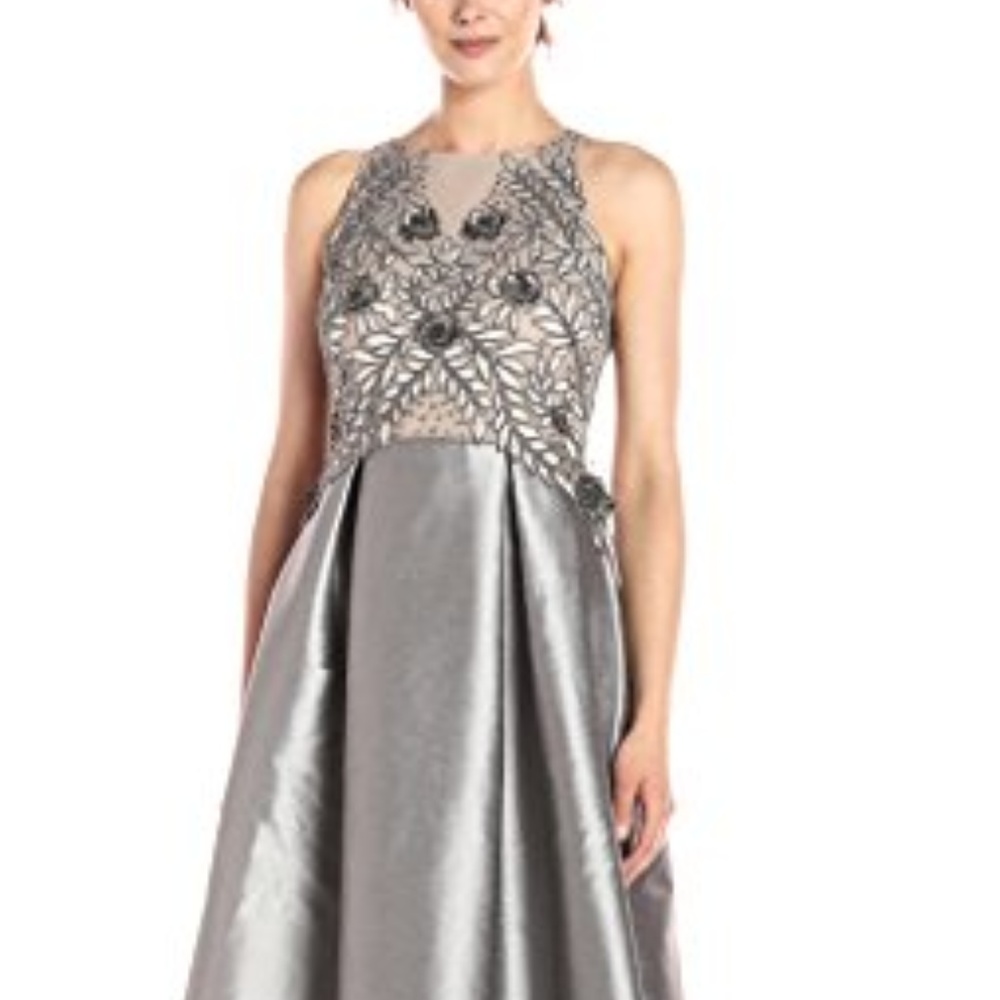 ADRIANNA PAPELL IRI FAILLE BEAD GOWN